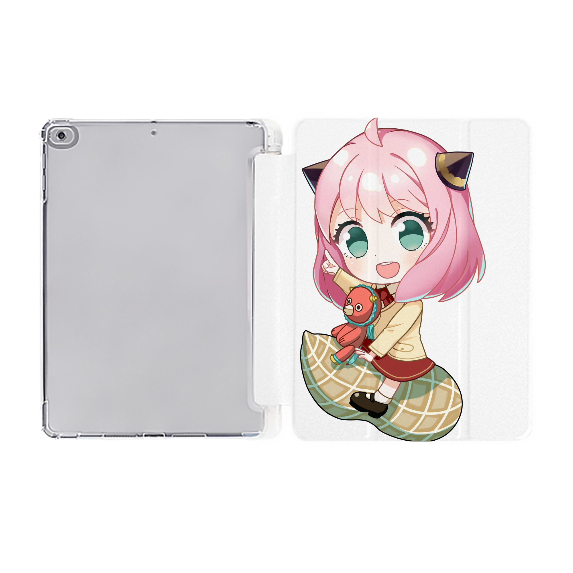 （画像用） SPY×FAMILY间谍家家酒 IPad ケース ペン収納付き 三つ折りスタンド PUレザー×シリコン 対応機種9.5/10.5/10.9インチ